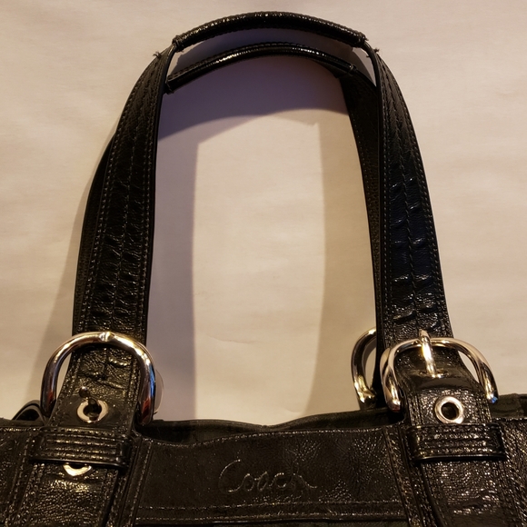 Coach SOHO Signature Black Shoulder Bag - Picture 2 of 11